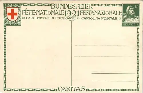 Bundesfeier Postkarte 1921 -427592