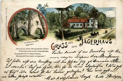 Gruss aus dem Jägerhaus - Schotten - Litho -426592