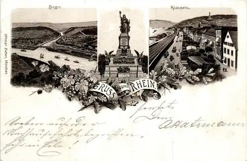 Bingen Rüdesheim - Litho -426612