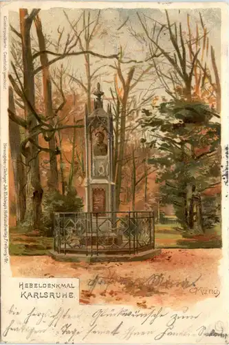 Karlsruhe - Hebeldenkmal - Litho -427682