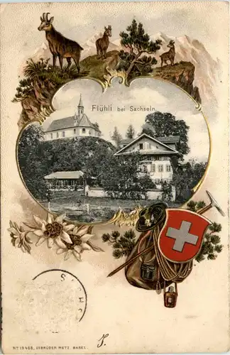 Flühli bei Sachseln - Litho Prägekarte -426966