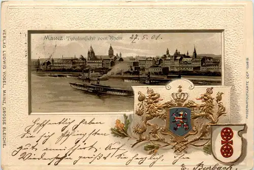 Mainz - Prägekarte - Litho -426560