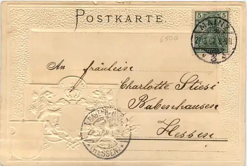 Mainz - Prägekarte - Litho -426560