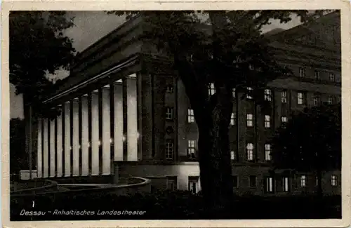 Dessau - Anhaltisches Landestheater bei Nacht -428152
