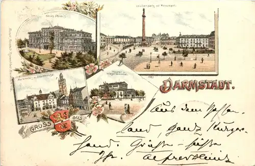 Gruss aus Darmstadt- Litho -426600