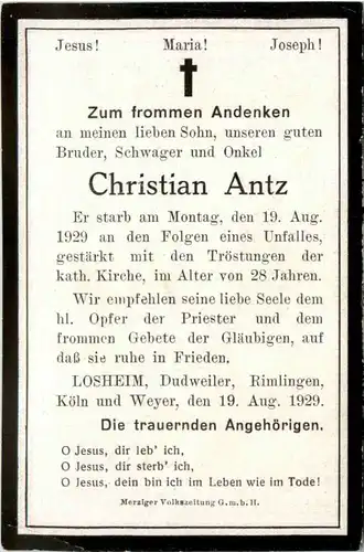 Todesanzeige - Losheim -427406