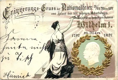 Nationalfeier 1897 100. Geburtstag Wilhelm I -428522