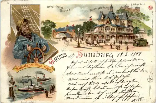 Gruss aus Hamburg - Litho -428612