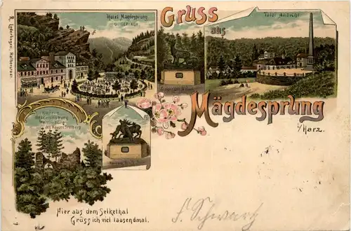 Gruss aus Mägdesprung - Litho -427966