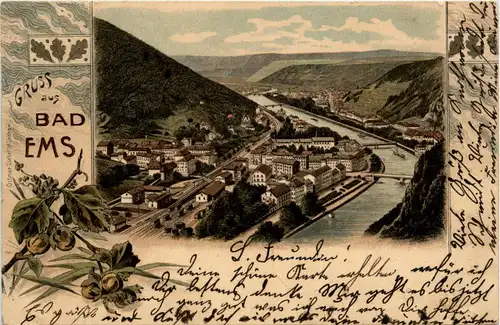 Gruss aus Bad Ems - Litho -426570