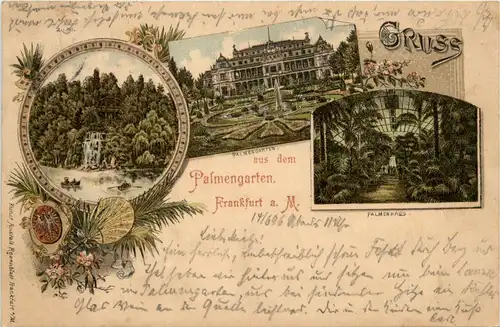 Frankfurt - Gruss aus dem Palmengarten - Litho -426610