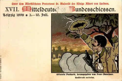 Leipzig - Bundesschiessen 1898 - Ganzsache Litho -427910
