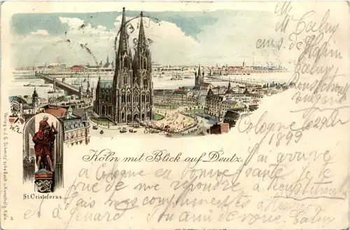 Köln mit Blick auf Deutz - Litho -425756