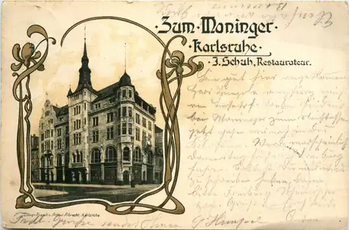 Karlsruhe - Zum Moninger - Litho -427768