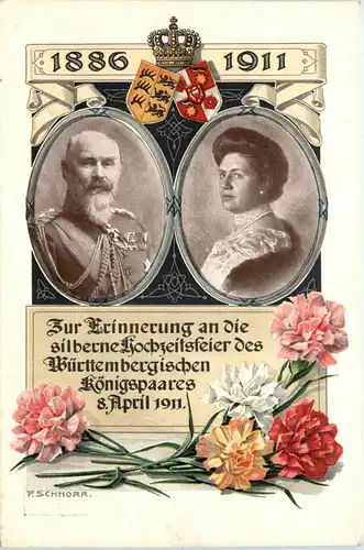 Silberhochzeit des Württembergischen Königspaares 1911 - Ganzsache -427574