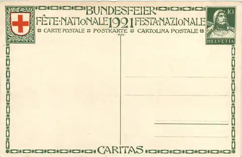 Bundesfeier Postkarte 1921 -427594