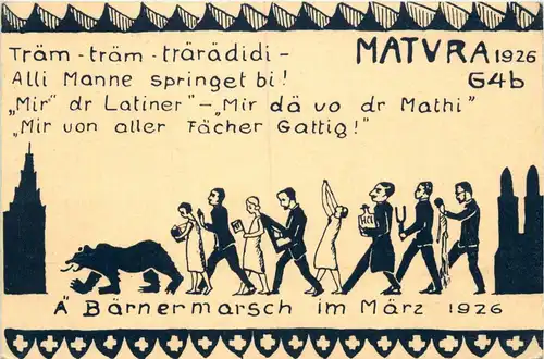 Bern - Bärnermarsch Matura 1926 -298656