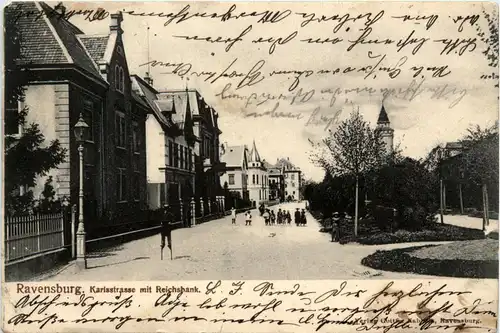Ravensburg - Karlsstrasse mit Reichsbank -427664