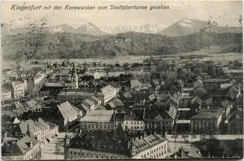 Klagenfurt, mit den Karawanken v. Stadtpfarrturm -355462