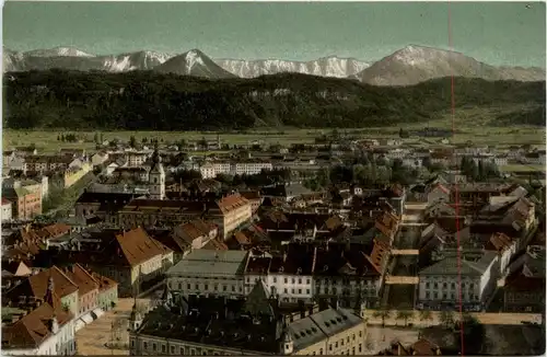 Klagenfurt, mit den Karawanken vom Stadtpfarrturm gesehen -355446