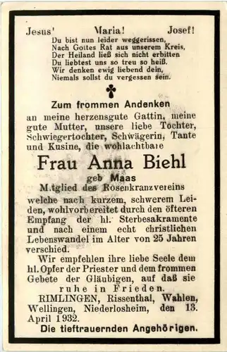 Todesanzeige - Rimlingen -427420