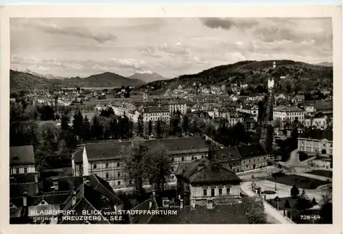 Klagenfurt, Blick v. Stadtpfarrturm gegen d. kreuzberg u.See -355500