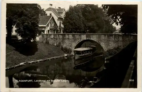 Klagenfurt, Lendkanal mit Dampfer Loretto -356090