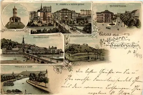 Gruss aus St. Johann - Saarbrücken - Litho -299418