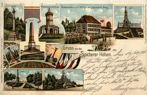 Gruss von den Spicherer Höhen - Litho -299460