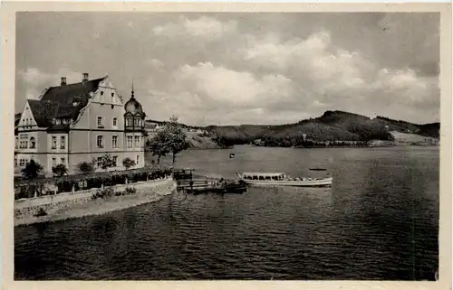 Saalburg, Hotel haus Kranich, Am Stausee der Bleiloch-Saaletalsperre -356782