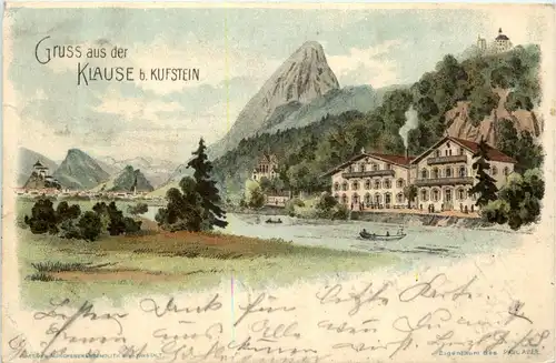 Gruss aus der Klause bei Kufstein - Litho -74286