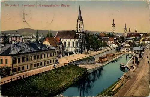 Klagenfurt, Lendkananal mit evangel. Kirche -357038