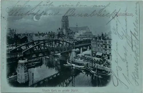 Rotterdam - Groote Kerk en groote Markt -428480