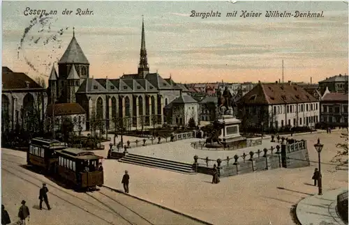 Essen, Burgplatz mit Kaiser Wilhelm-Denkmal -356724