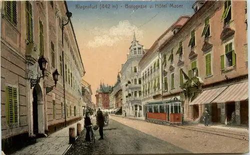 Klagenfurt - Burggasse und Hotel Moser -73750
