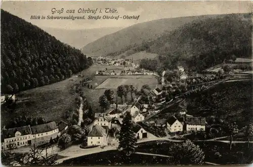 Kurort Oberhof, Blick in Schwarzwaldgrund, Strasse ohrdruf-oberhof -355828