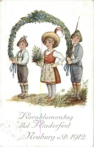 Neuburg - Kornblumentag und Kinderfest 1912 -73930