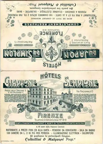 Firenze - Hotels Giappone Sempione - Klappkarte -73880