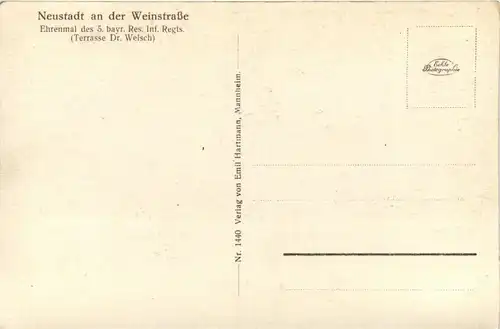 Neustadt - Ehrenmal des 5 bayr. Res Infanterie Regiments -400572