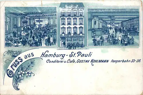 Gruss aus Hamburg - St. Pauli - Canditorei Kohlmann - Litho -74200