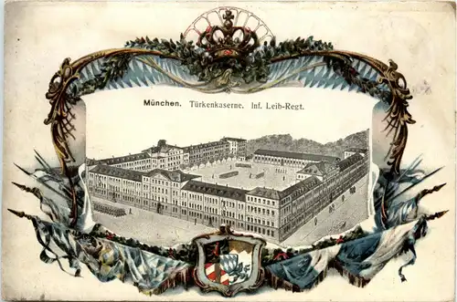 München - Türkenkaserne - Litho -73918