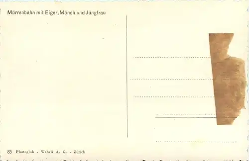 Mürrenbahn mit Eiger, Mönch und Jungfrau -356582