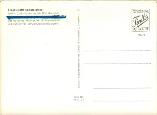 Münstertal - Almgaststätte Kälbelescheuer -76160