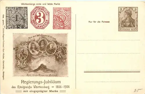 Württembergs erste und letzte Briefmarke - Ganzsache -77522