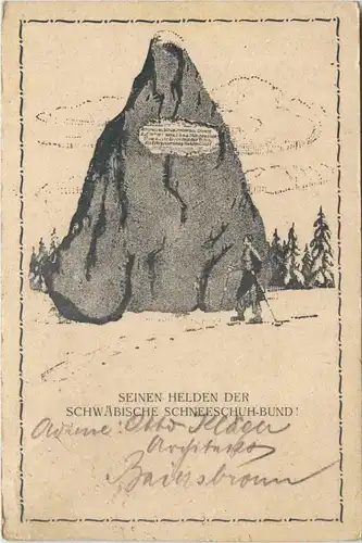 Gedenkstein auf dem Schliffkopf - Schwäbischer Schneeschuhbund -73908