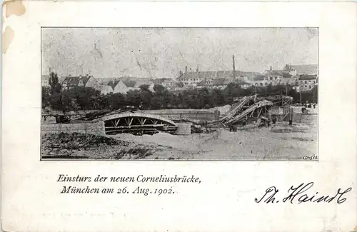 München - Einsturz der neuen Corneliusbrücke 1902 -77296