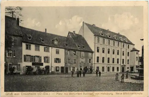 Gruss aus Ensisheim - Platz mit Monument -78478