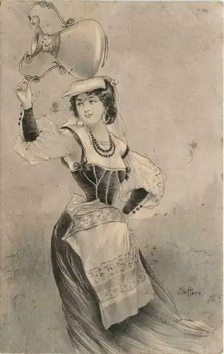 Frau mit Wasserkrug sign. Bottaro -77400