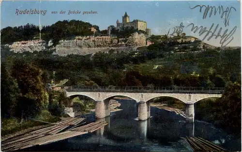 Saaleck/Sachsen-Anhalt - Rudelsburg von der Brücke gesehen -330206