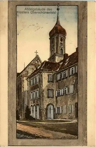 Abteigebäude des Klosters Oberschönenfeld - Künstlerkarte Bernhard -78200